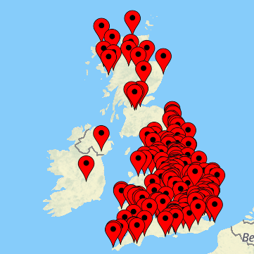 Map of locations of PATTA PAT Testers