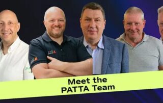 Meet the PATTA team - image showing the PATTA management team - Liam Reed, Lee Turtle, Richard Ayre, Tim James, Chris Moore, Steve Matthews, Ben Morrison