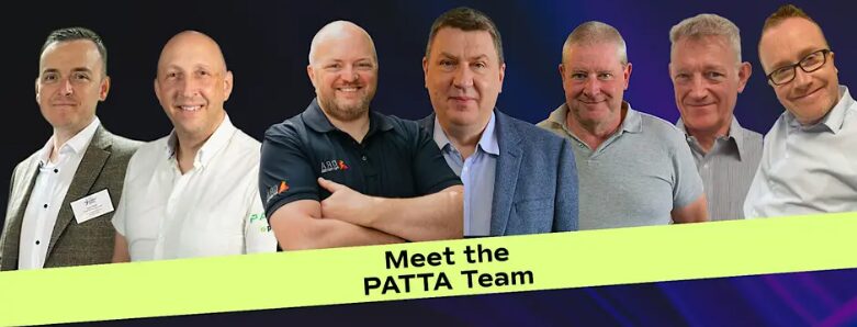 Meet the PATTA team - image showing the PATTA management team - Liam Reed, Lee Turtle, Richard Ayre, Tim James, Chris Moore, Steve Matthews, Ben Morrison